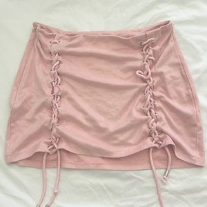 Baby pink mini skirt